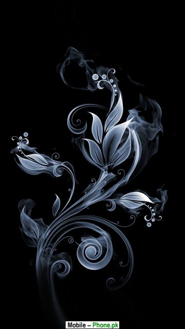 Black flowers background Mobile Wallpaper Details