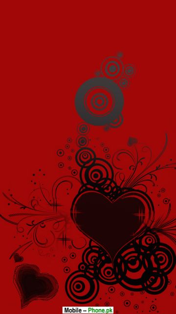 Red heart black background Wallpapers Mobile Pics