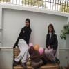 On Bench with Ballon Desi Girls 500x375