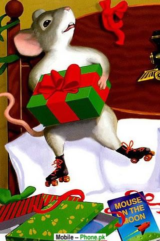 mouse_pick_christmas_gift_holiday_mobile_wallpaper.jpg