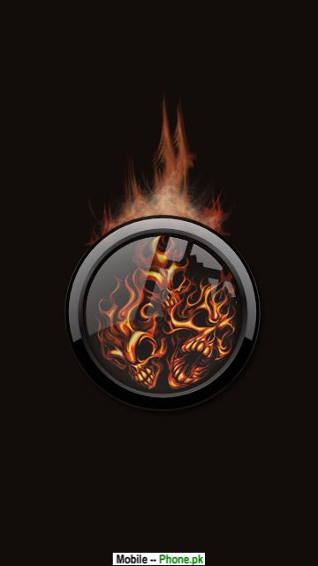 skull fire logo HD 360x640